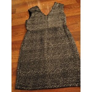 Forever 21 Large Sparkle Silver Shoulder Pad Mini Dress Sleeveless Formal